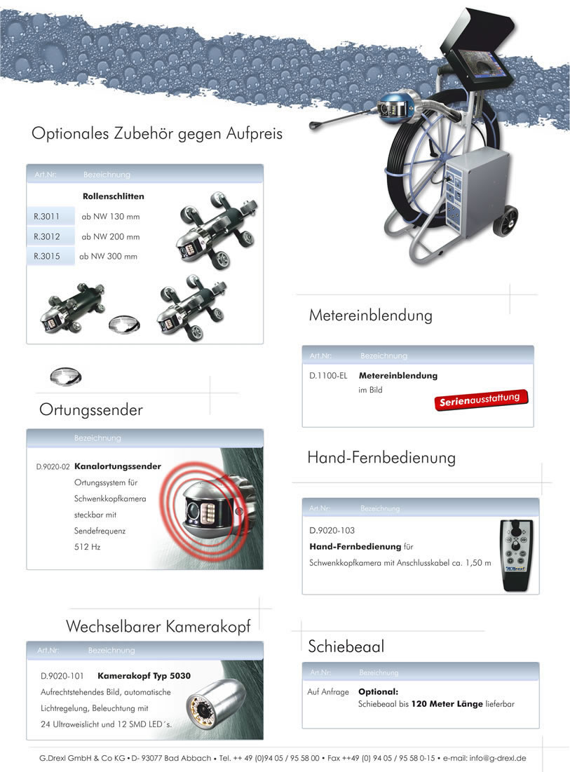 GG. Drexl, ihr Spezialist für Kanalkamera. Als Hersteller von Kanalkamera bieten wir den perfekten Service in Bad Abbach.